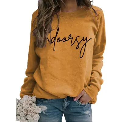 Indoarsy Printed Long Sleeve Sweatshirt for Women