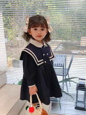 Children's 2021 Autumn New Girls' College Style Princess Dress Baby Long Sleeve Korean Style Dress Children's Fashion Dress
