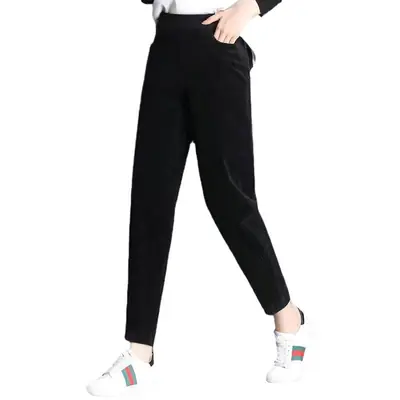 Fleece Lined Warm Brown Harem Pants for Women