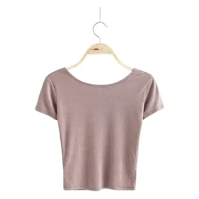 Women Backless T-Shirt Set Multi Color