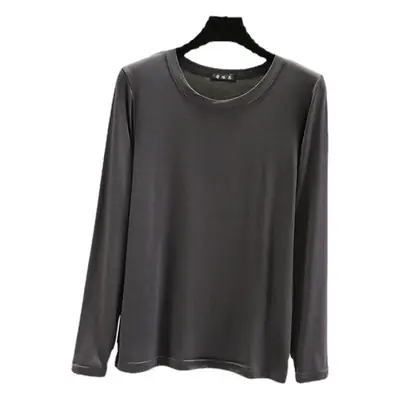 Women Long Sleeve T-Shirt Pink Slim Fit