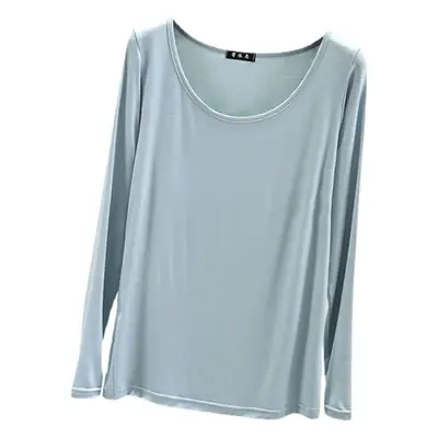 Women's Long Sleeve Light Blue Modal Shirt Large
