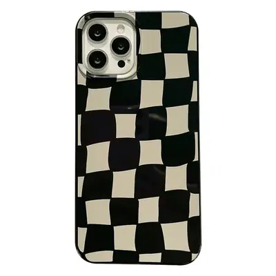 Trendy Black Checkered iPhone 16 Case 12 Pro Compatible