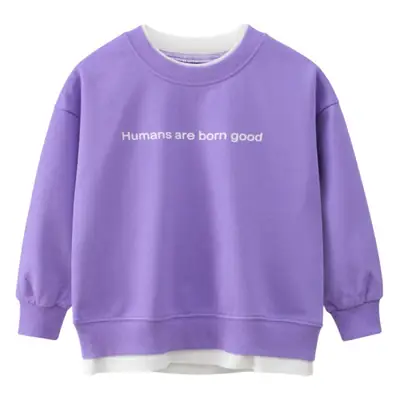 Purple Printed Sweatshirt for Girls Autumn 2024