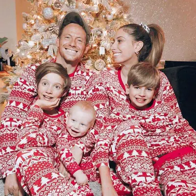2024 Christmas Family Printed Pajamas Set Red White