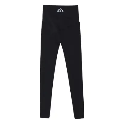Women Black Cross Waist Leggings Thin Tight Fit