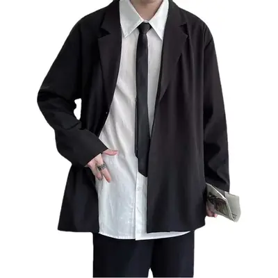 2021 New Arrival Black Korean Style Men Suit Jacket