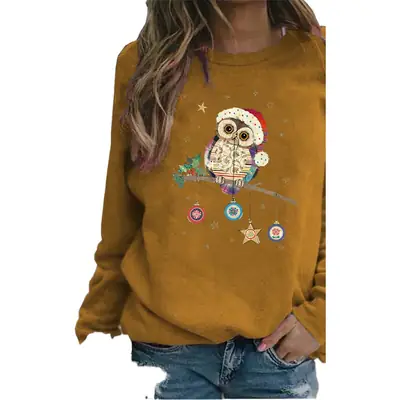Women's Black Owl Printed Sweatshirt 2021