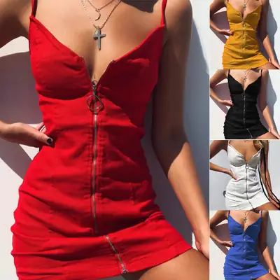 White Zipper Zipper Hip Zipper Dress for Women