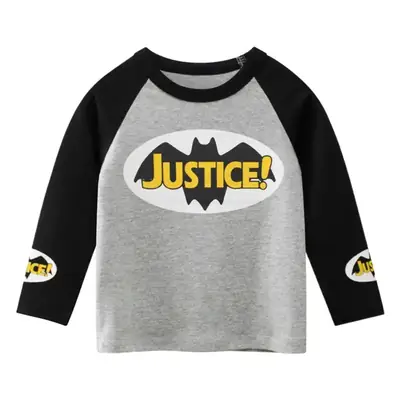 Kids Justice Batman Long Sleeve T-Shirt Grey