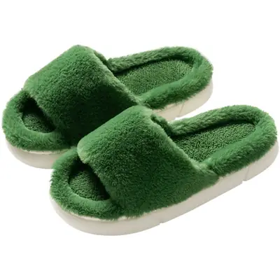 Plush Cotton Slippers for Women, Winter Couple's Non-Slip Home Warm Indoor Maternity Indoor Slippers, Men's Thickened Cotton Shoes, Couple Style