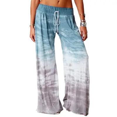 Women Gradient Printed Wide Leg Pants 2024