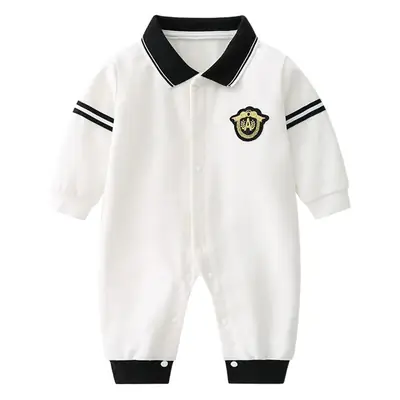 Baby Police Uniform White Black One-Year Old Jumpsuit
