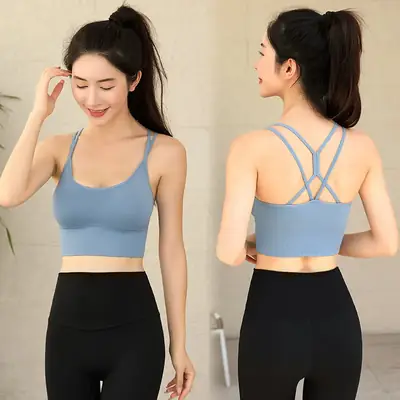 White Cross Back Sports Bra for Large Sizes