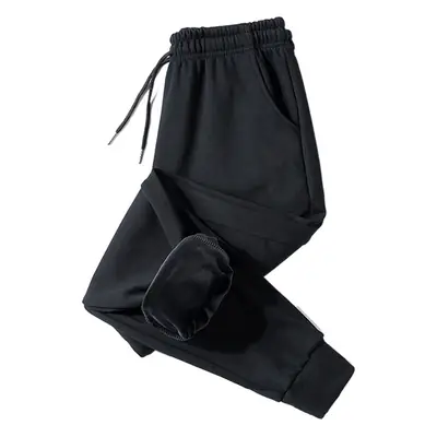 Fleece-lined Cropped Ankle Pants for Men Black