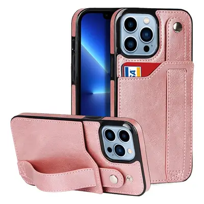 Black Leather 12mini iPhone 13 Pro Max Wristcase