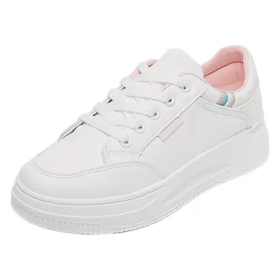 Women White Board Shoes with Thick Sole & Breathable Upper