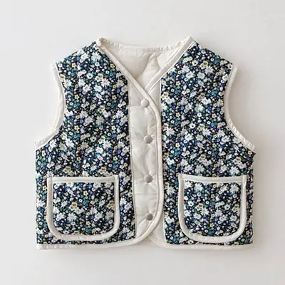 Korean Style Baby Vest Cotton Floral Winter Wear