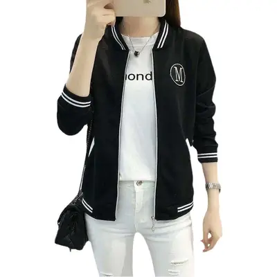 Women's Red Baseball Jacket Spring Autumn 2026 Plus Size
