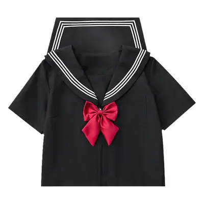 Black Sailor Shirt & Skirt Set with Bow