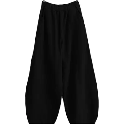 Women Cotton Linen Wide Leg Pants Large 2022 Spring Autumn