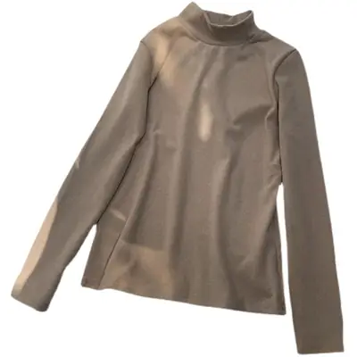 Black Half Turtleneck German Velvet Shirt for Women 2025