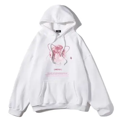 Men's Purple Moon Print Hooded Sweatshirt