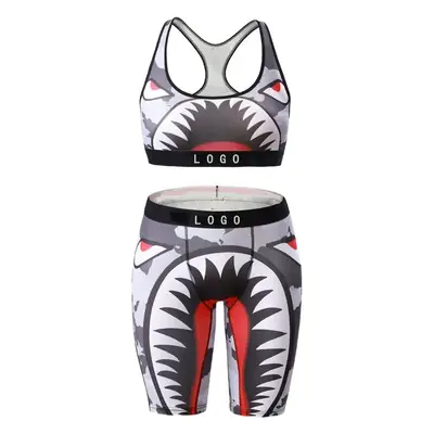 Girls' Digital Printed Sports Bra Set Purple