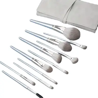 Gray Makeup Brushes Set for Makeup Artists