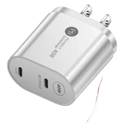 Double PD 40W Fast Charging Phone Charger Type-C