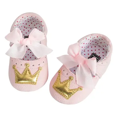Cross-Border New Style Pink Princess Bow Non-Slip Soft Bottom Baby Shoes Toddler Shoes Baby Shoes