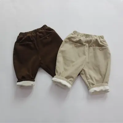 New Kids Cotton Fleece Lined Shorts Brown Beige