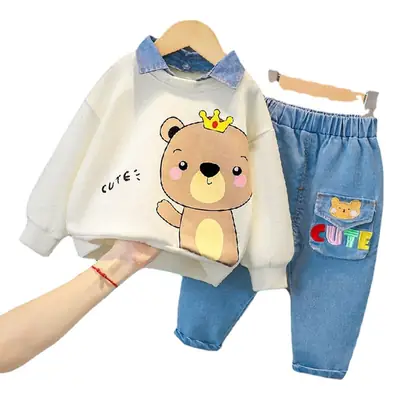 Children's Cartoon Long Sleeve Lapset Korean Style 1-3Yr Set