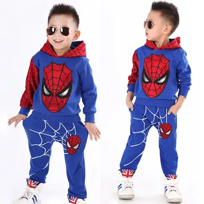 Spiderman Hoodie Pants Set for Boys Spring Autumn