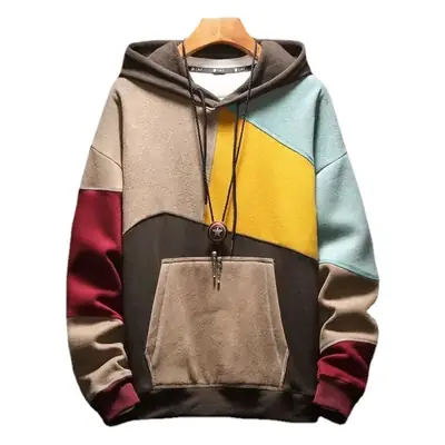 Men's 2023 Hooded Sweatshirt Contrast Color Winter