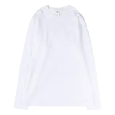 Long Sleeve Grey Cotton T-Shirt Round Neck