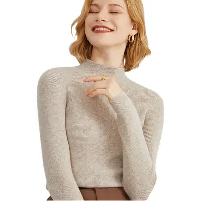 Women's 2021 Knitted Half-Collar Sweater Neutral