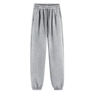 Fleece Lined Black Harem Pants Mid Waist Ankle Tie