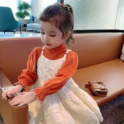 Girls' White Vest Camisole Dress Korean Style 2022