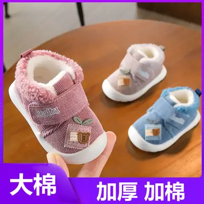 Baby shoes autumn and winter new men's baby women thickened cotton toddler shoes 0-1 12 years old cotton shoes soft bottom wholesale