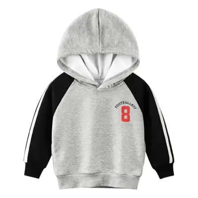 Men's Grey Hoodie with Black Sleeves & "9" Print