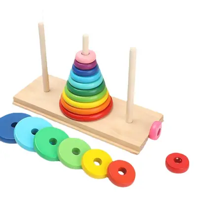 10-Storey Wooden Puzzle Toy for Kids