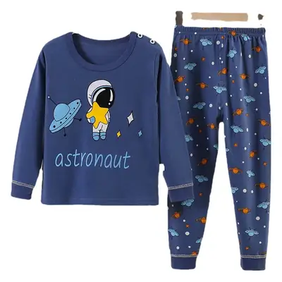 Baby Cotton Pajamas Set Yellow Blue Snowman Print