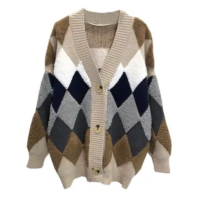 Women's 3 Color Knitted Cardigan Coat Lazy Style