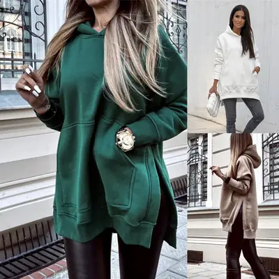 2024 Maroon Hooded Sweatshirt Thickened Pure Color