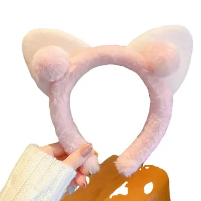 Cute Plush Cat Ear Hair Hoop for Women