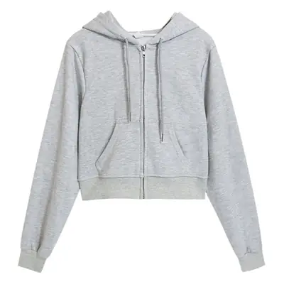 Women's Grey Hooded Zip-Up Jacket Autumn 2025