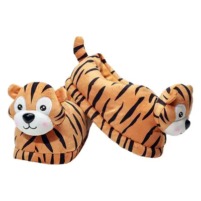 Cute Tiger Shape Stuffed Cotton Slippers for Women