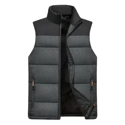 Men's Black Puffer Vest Warm Thick Middle-aged Elderly