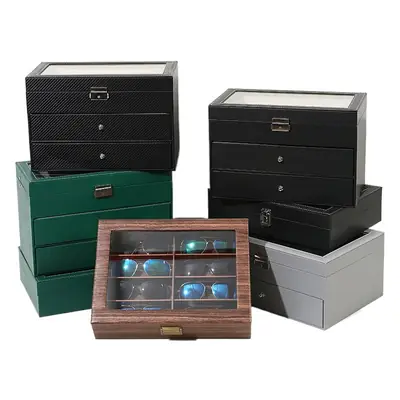 Multi-Compartment Sunglasses Storage Box for Men